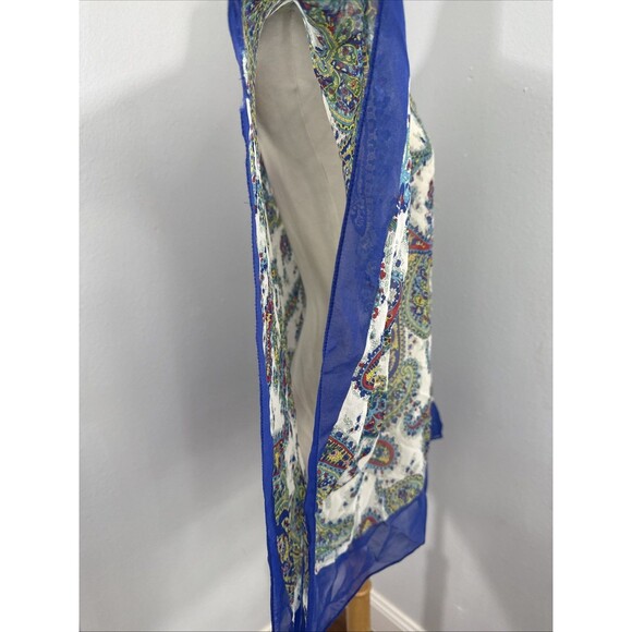 Talbots Blouse Womens 2X Silk‎ Multi Paisley Abstract Kimono Top Festival - Picture 5 of 11